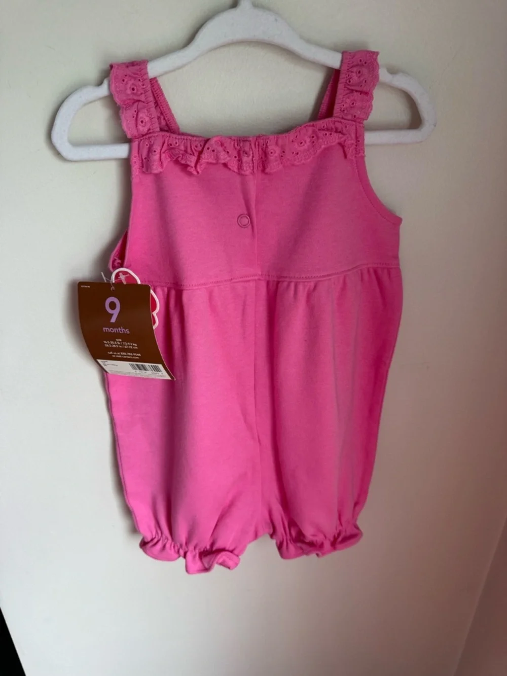 NWT Vintage Carters Pink Floral Baby Romper - 9 Months